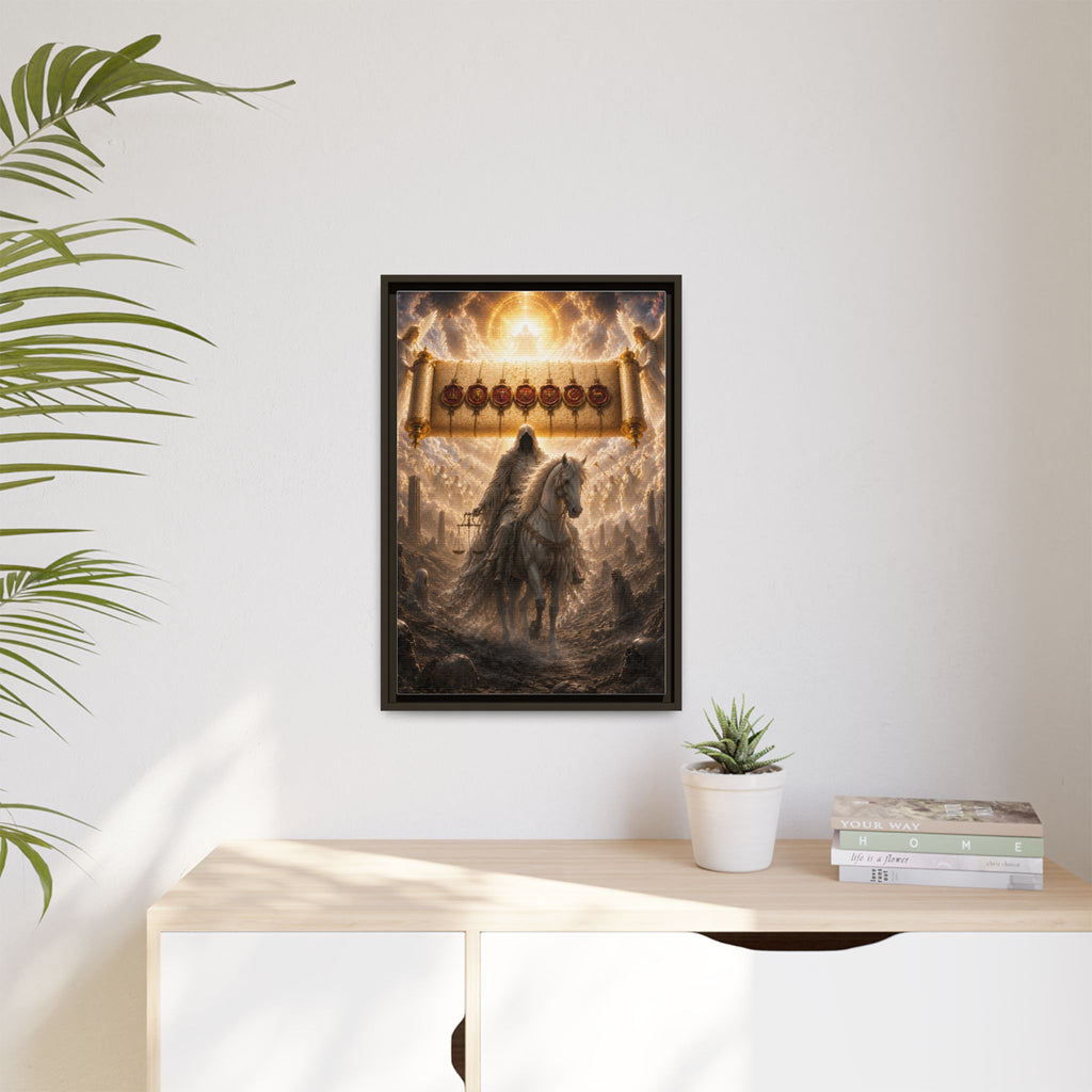 Framed Matte Canvas — Rider of the Pale Horse Biblical Apocalypse Wall Art