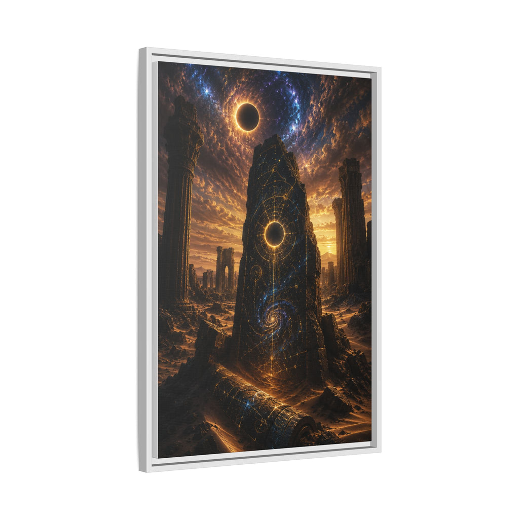 Framed Matte Canvas - Cosmic Obelisk Fantasy Wall Art