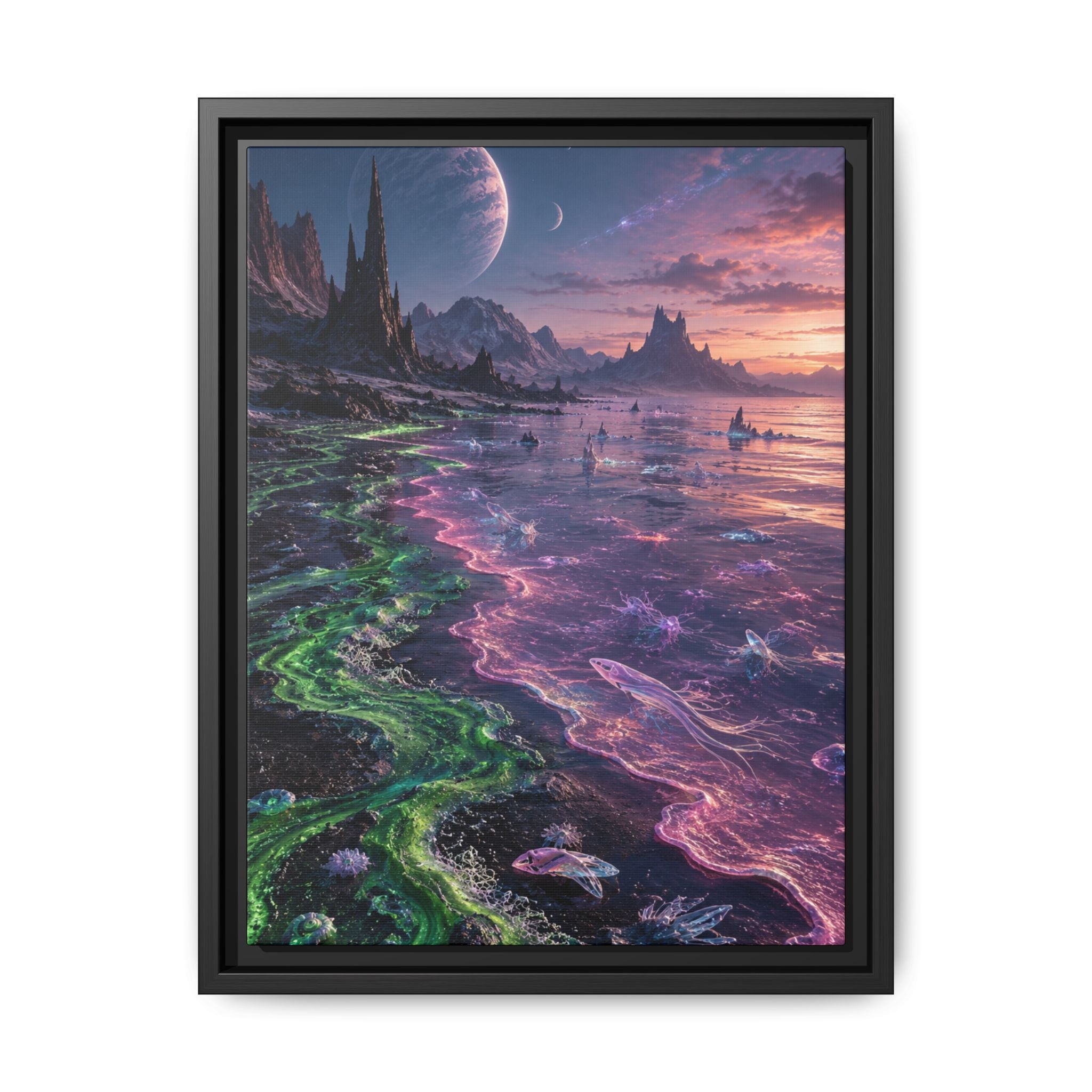 Fine Art Paper Print — Neon Alien Seascape