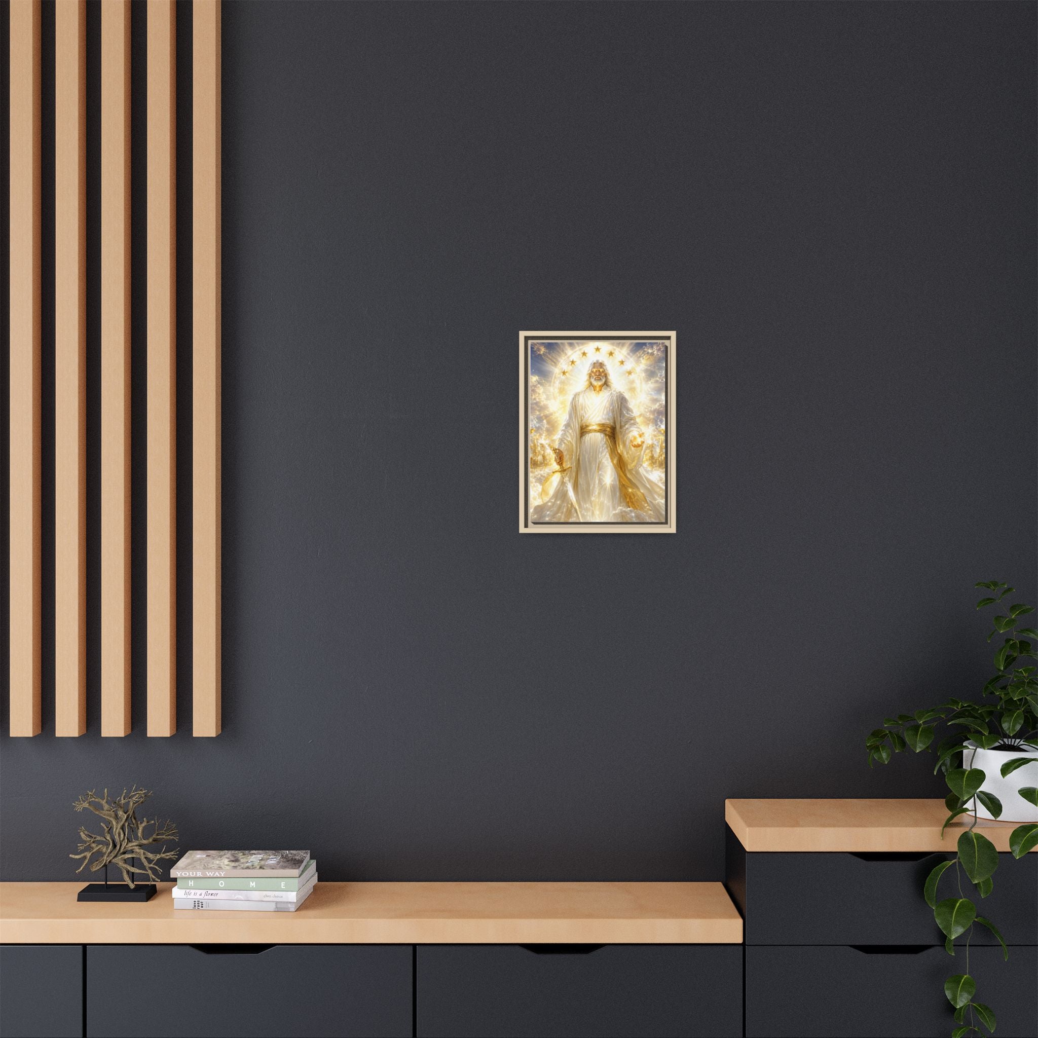 Framed Matte Canvas: Radiant Divine Christ Art Print