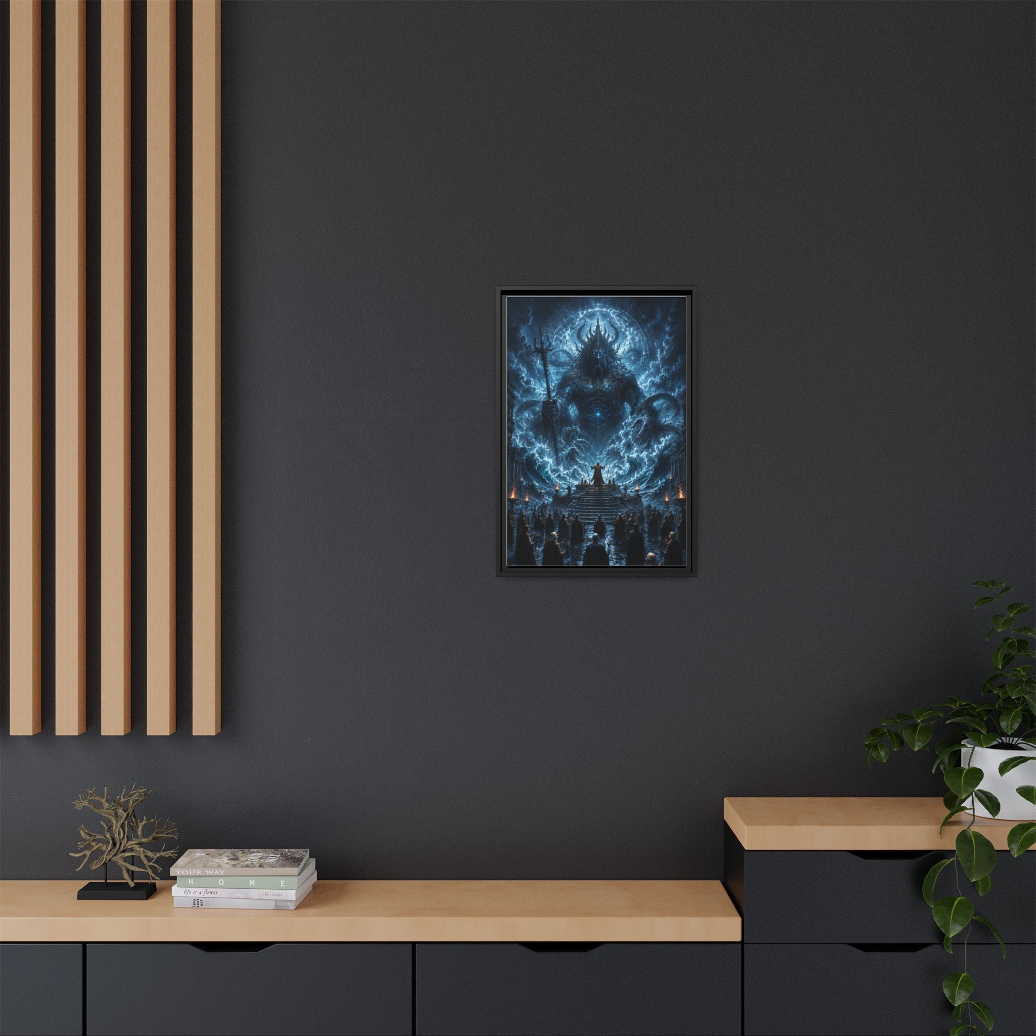 Framed Matte Canvas — Cosmic Dark Deity Art Print