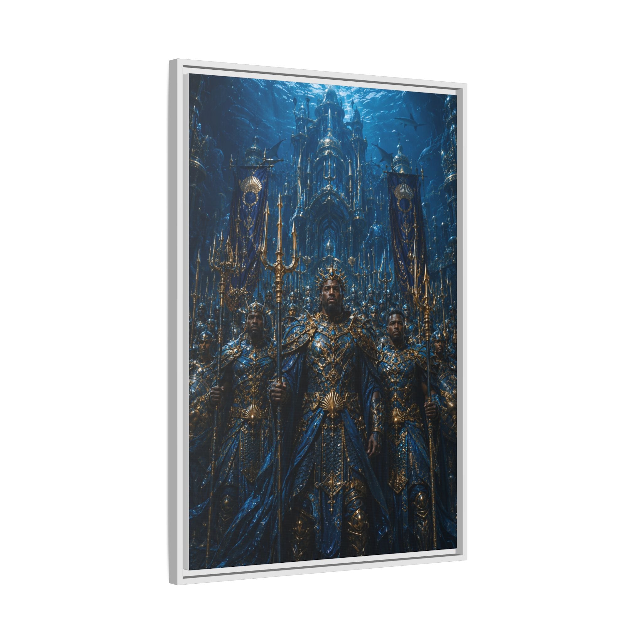 Framed Matte Canvas - Underwater King Artwork