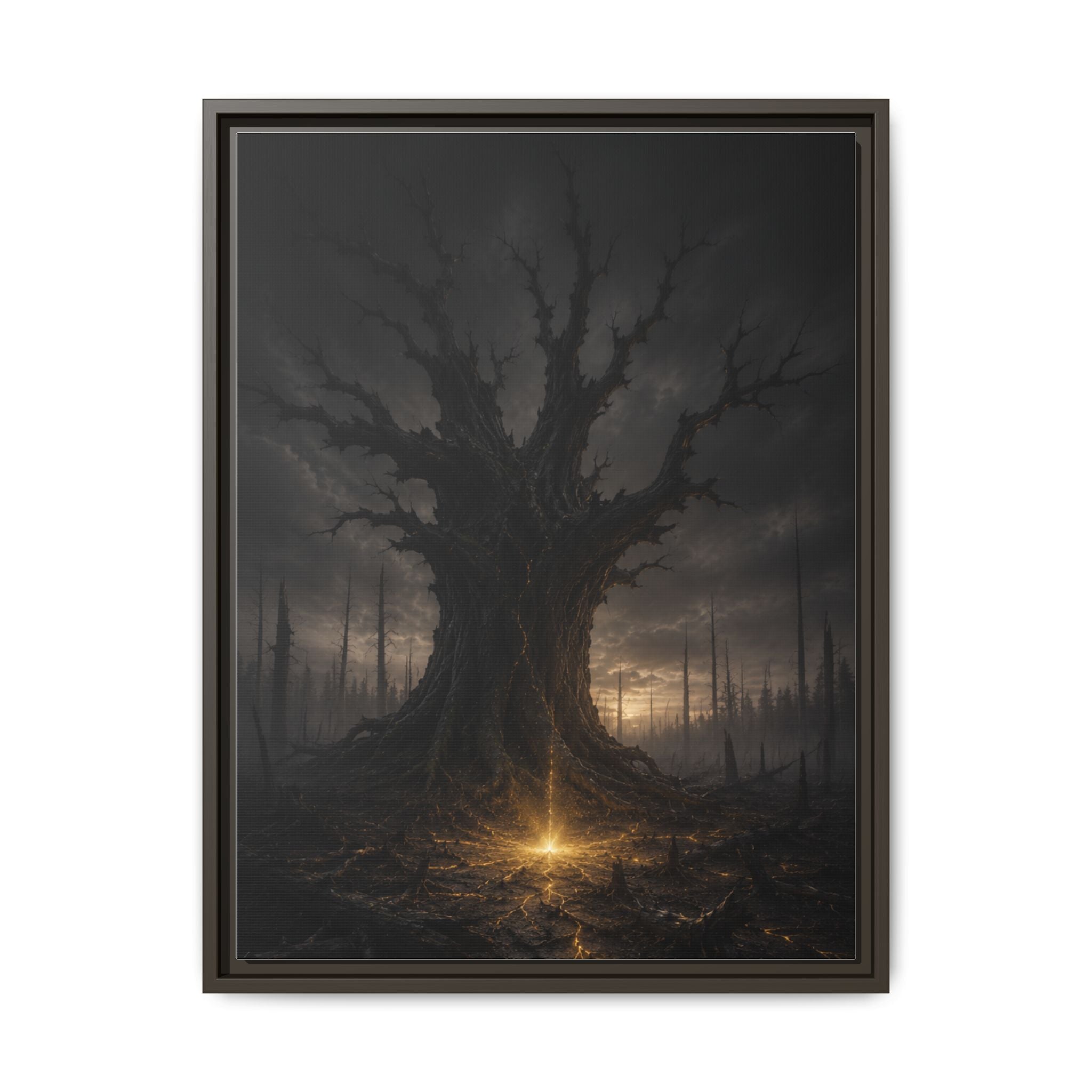 Dark Fantasy Tree Canvas Print — Framed Matte Wall Art