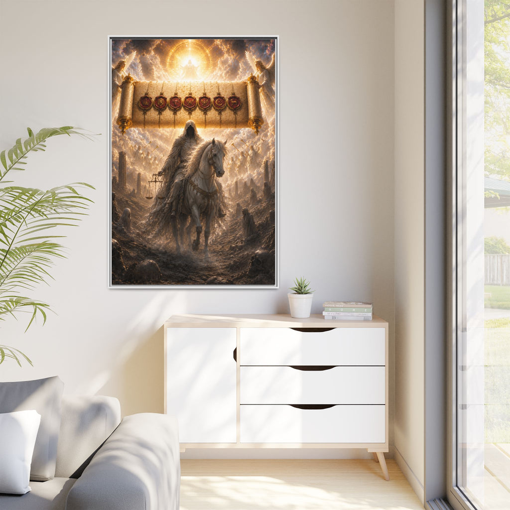 Framed Matte Canvas — Rider of the Pale Horse Biblical Apocalypse Wall Art