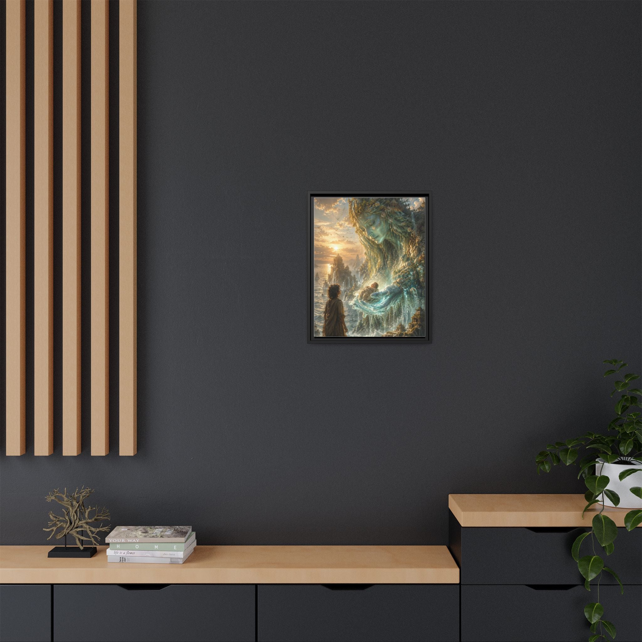 Framed Matte Canvas Print — Ocean Spirit Guardian Fantasy Art