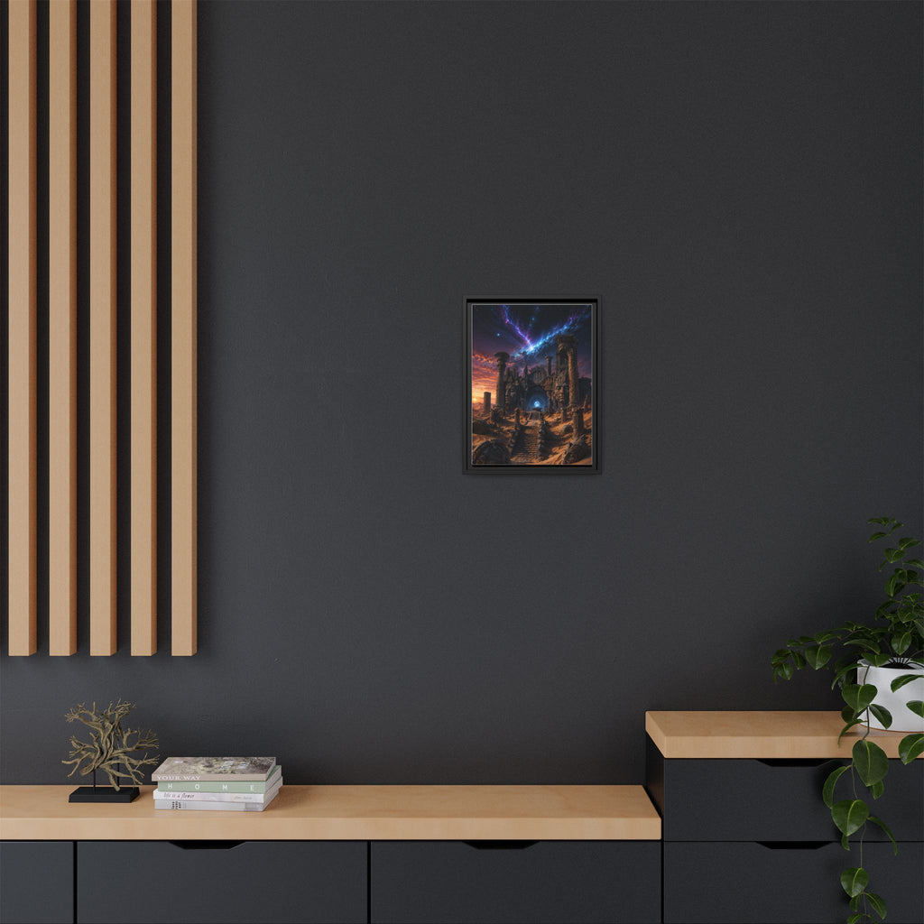 Framed Matte Canvas — Mystical Desert Ruins Nightscape