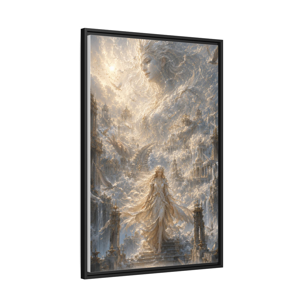 Ethereal Goddess Matte Framed Canvas Art — Dreamlike Fantasy Wall Decor