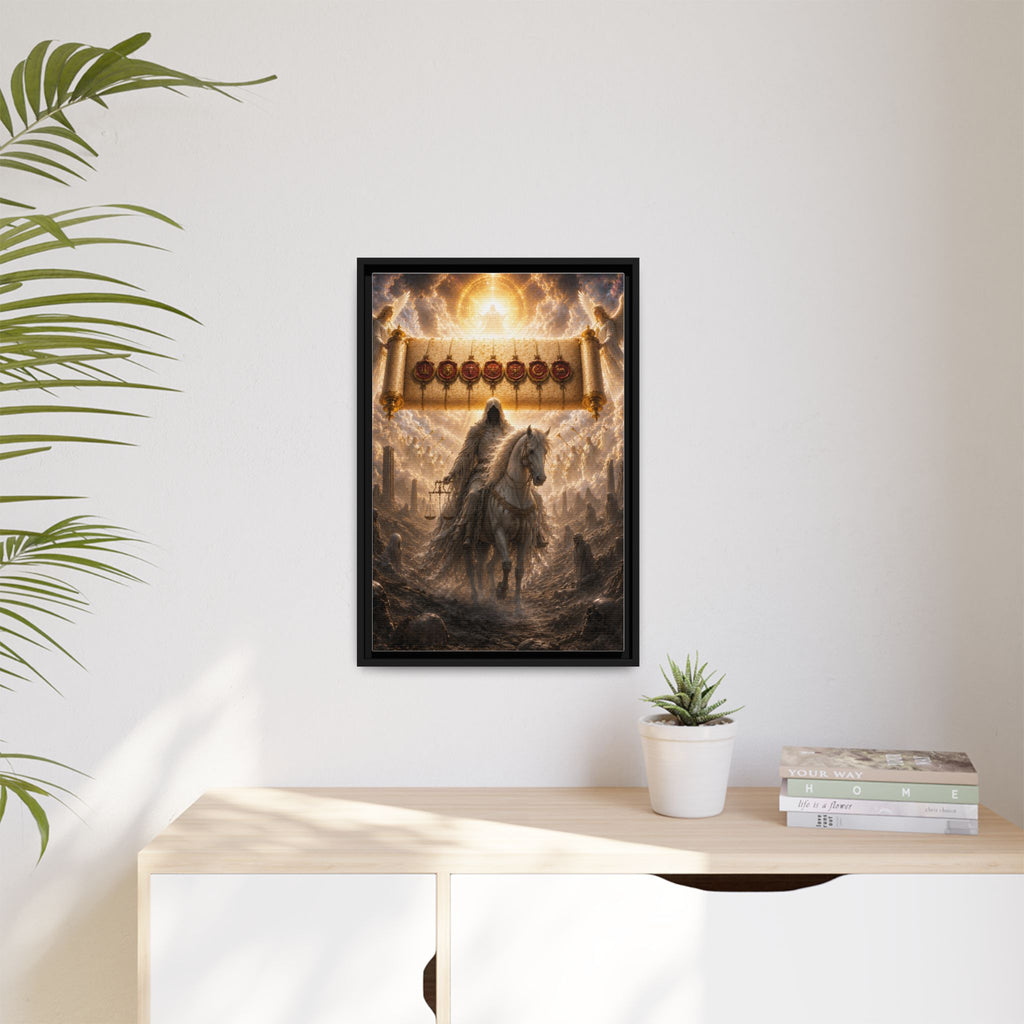 Framed Matte Canvas — Rider of the Pale Horse Biblical Apocalypse Wall Art