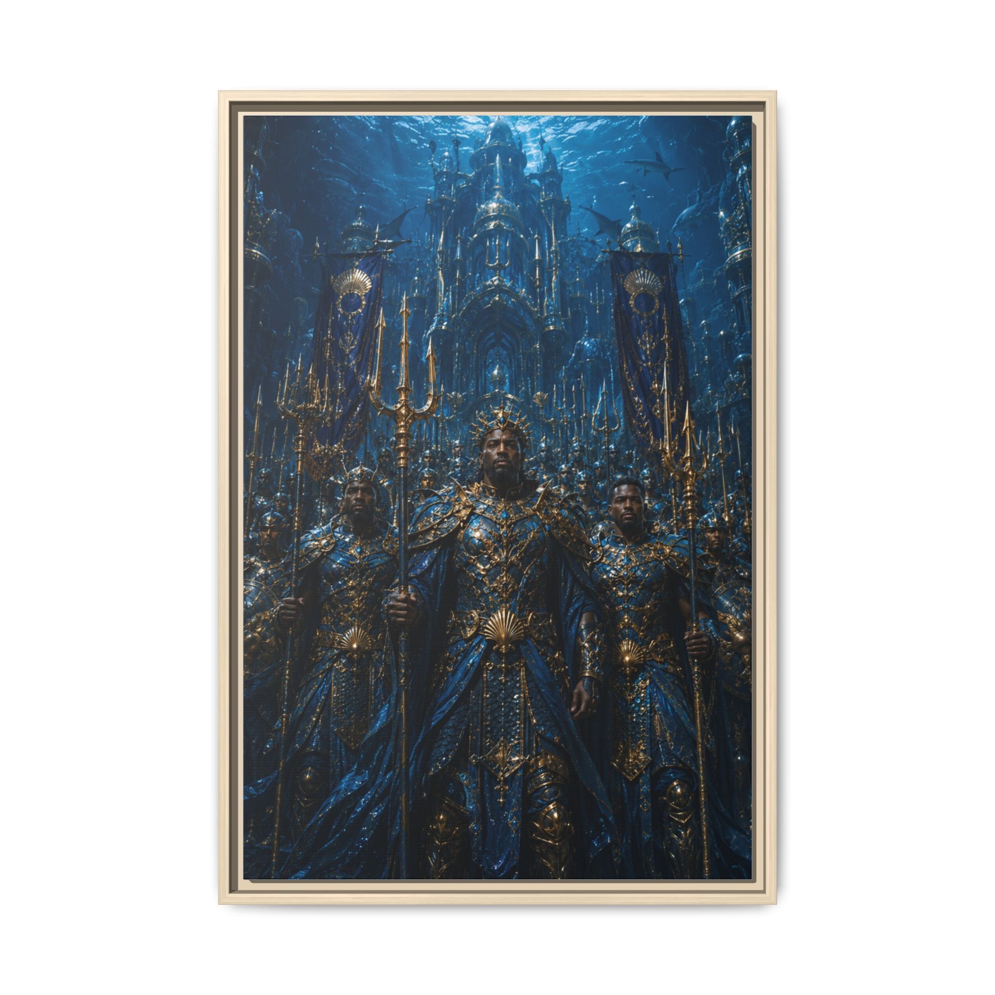 Framed Matte Canvas - Underwater King Artwork