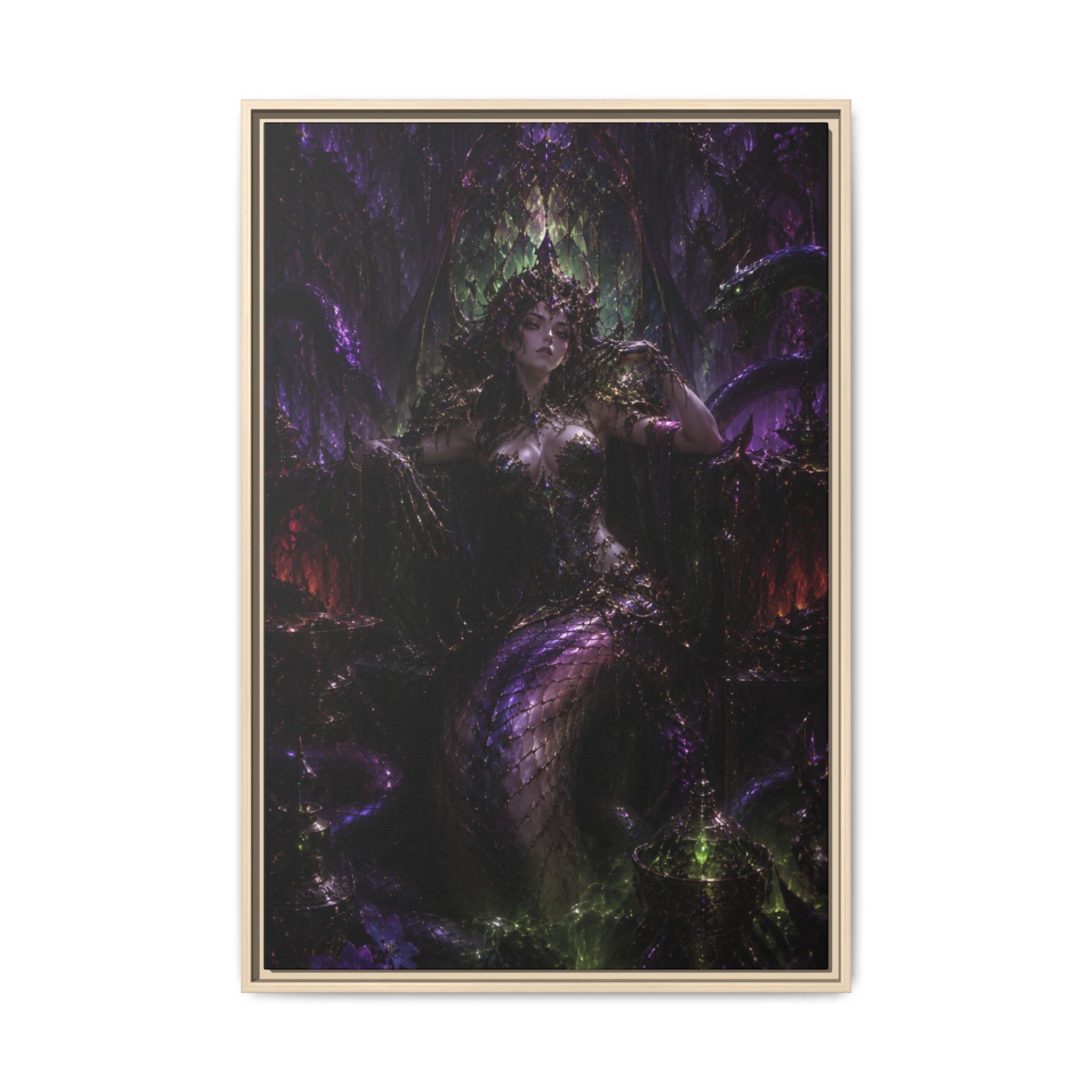Dark Fantasy Goddess Fine Art Paper Print — Multi‑Color Wall Art