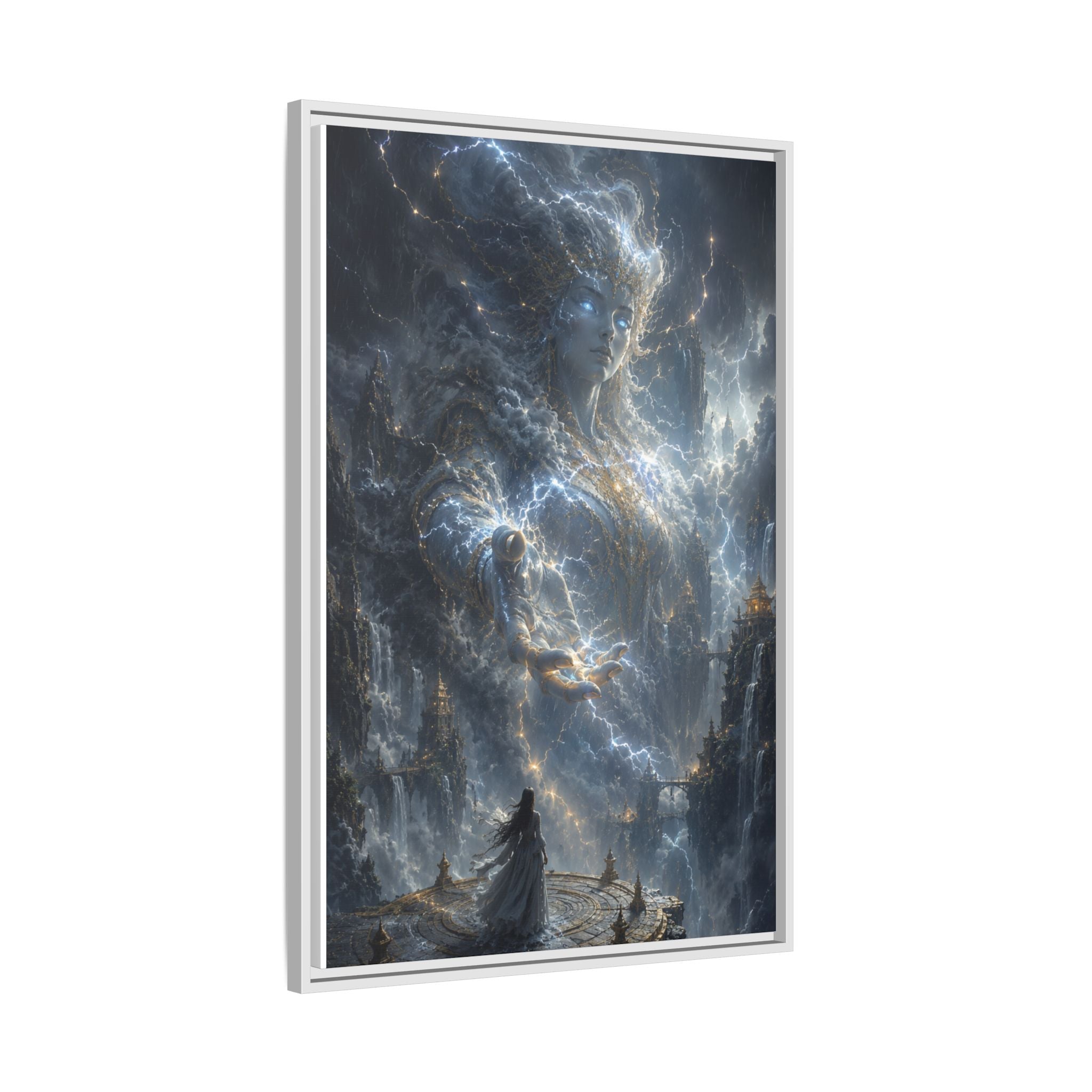 Framed Matte Canvas Print — Ethereal Star Goddess Fantasy Wall Art