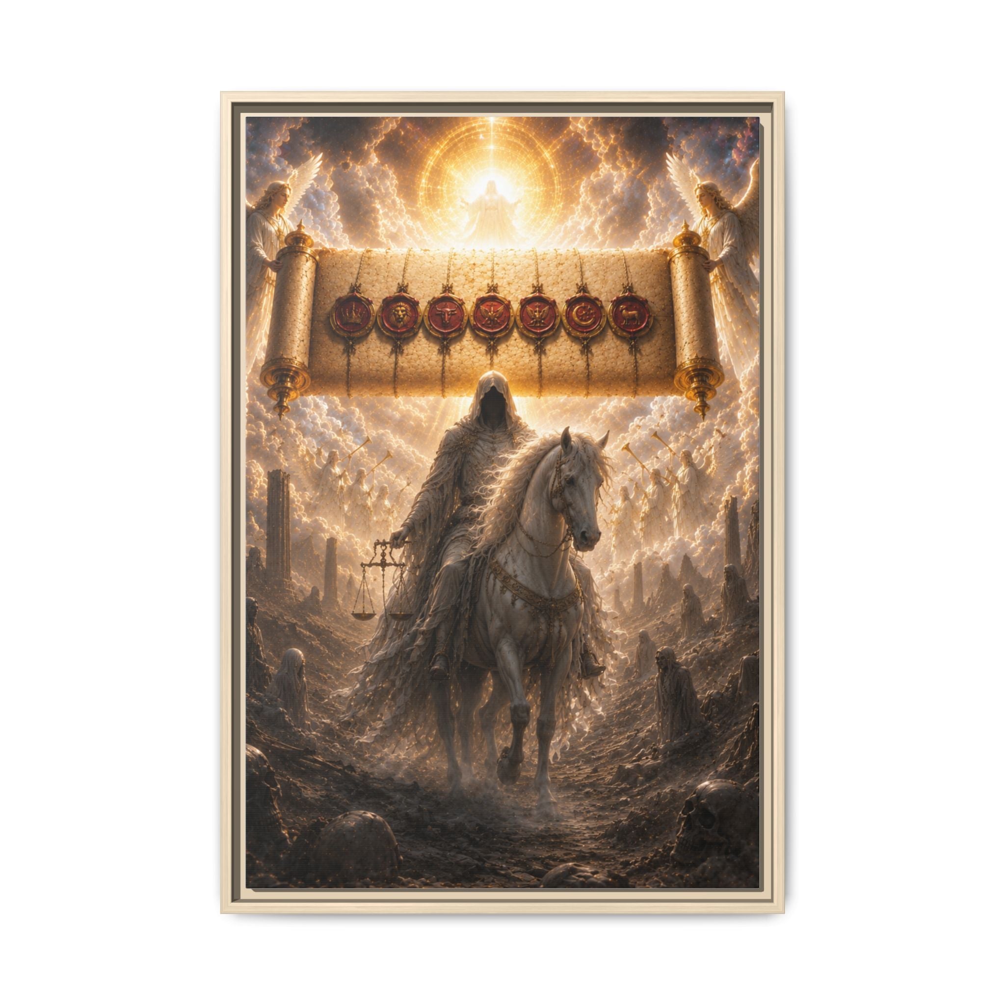 Framed Matte Canvas — Rider of the Pale Horse Biblical Apocalypse Wall Art