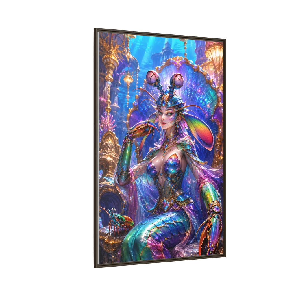 Mermaid Queen Framed Matte Canvas Art — Vibrant Fantasy Underwater Wall Decor