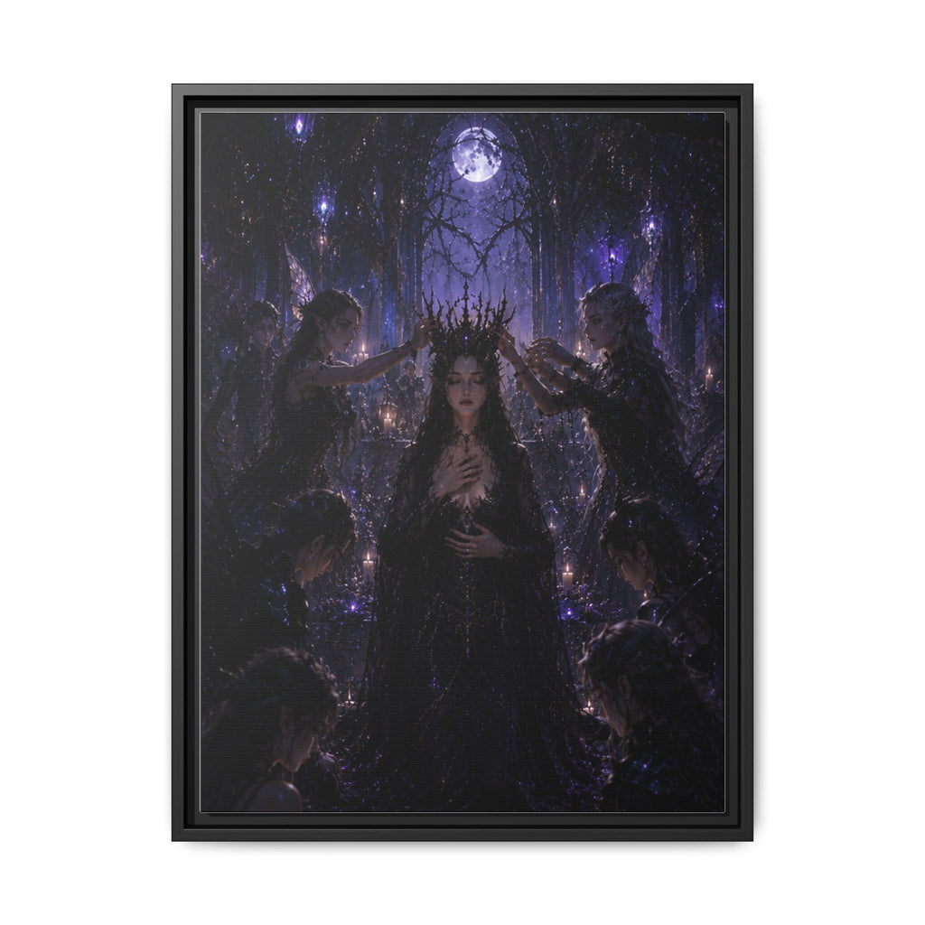 Gothic Moon Queen Framed Canvas Print
