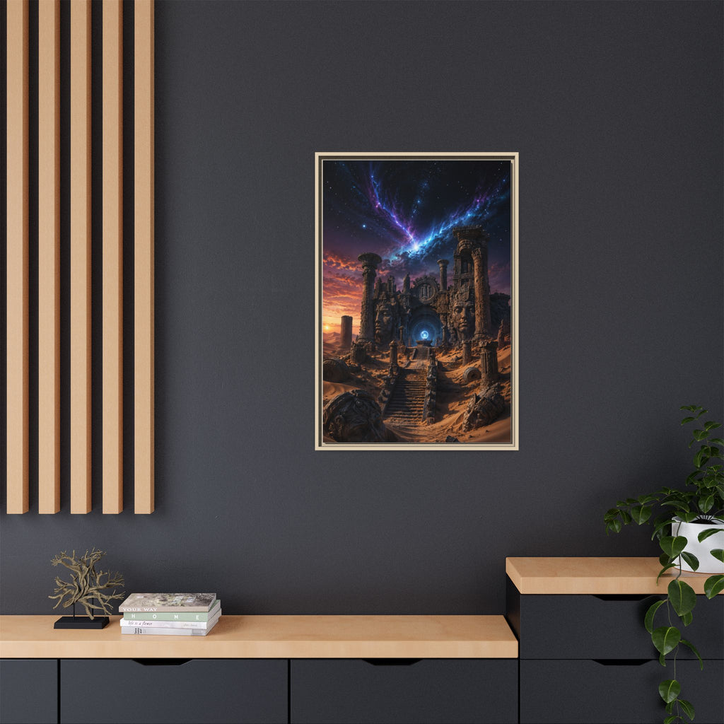 Framed Matte Canvas — Mystical Desert Ruins Nightscape