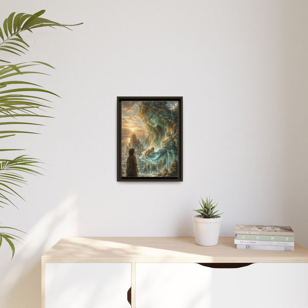 Framed Matte Canvas Print — Ocean Spirit Guardian Fantasy Art