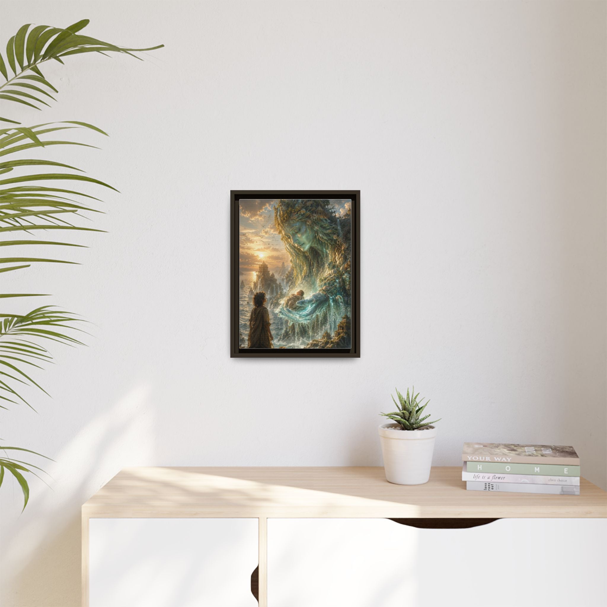 Framed Matte Canvas Print — Ocean Spirit Guardian Fantasy Art