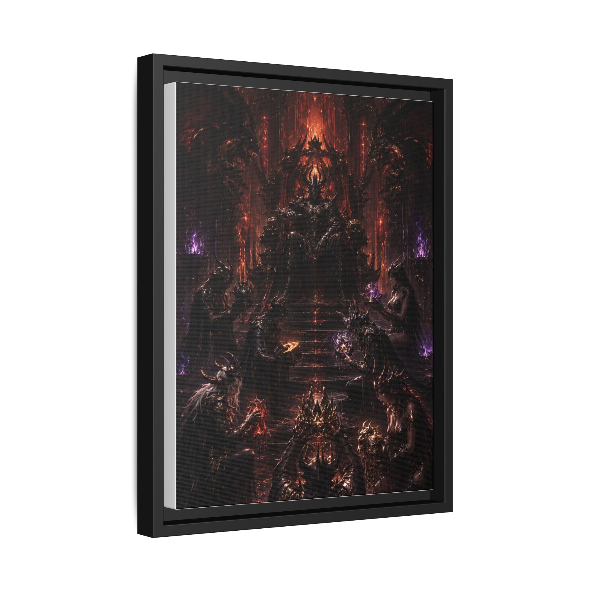 Dark Fantasy Throne Room Matte Canvas Print (Framed)