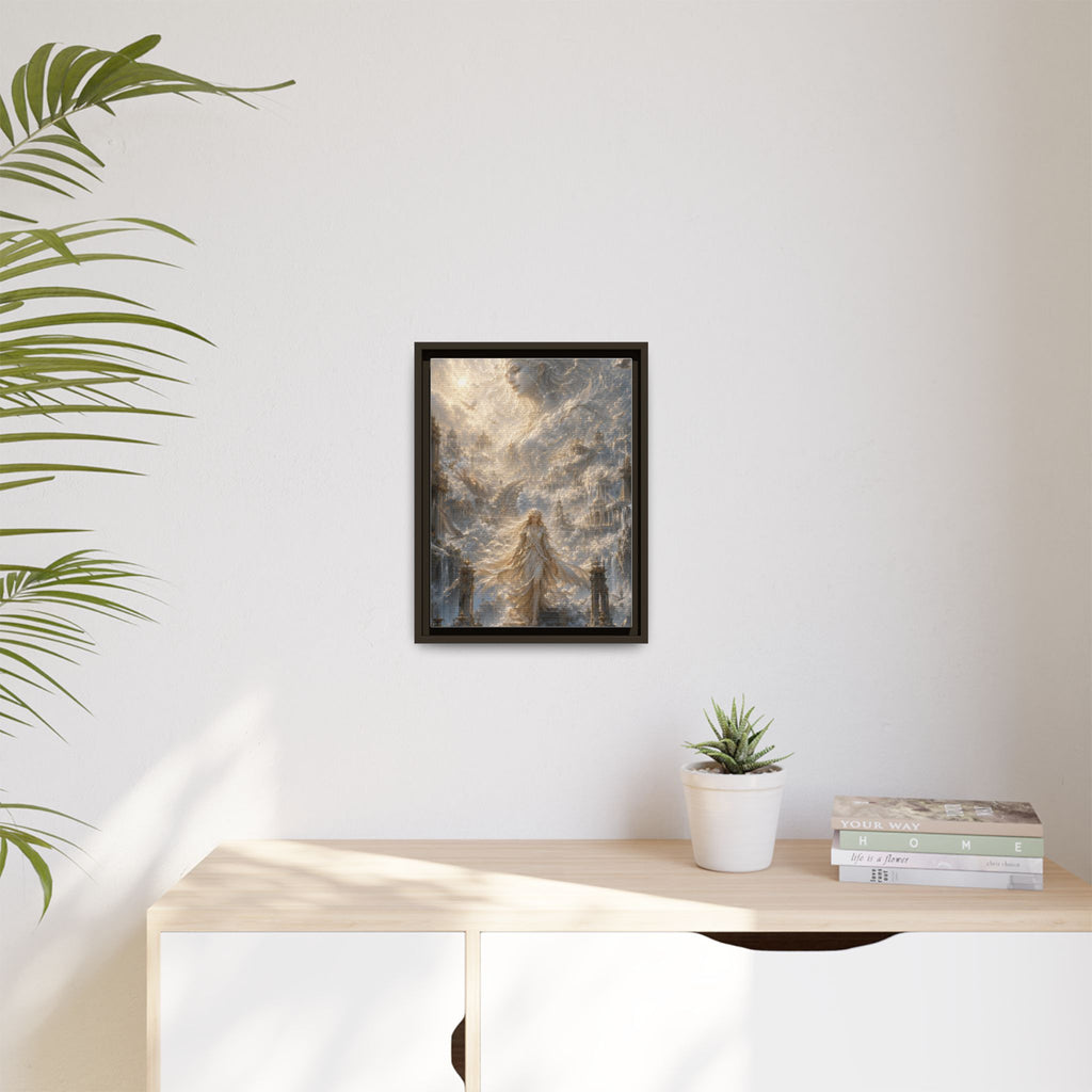 Ethereal Goddess Matte Framed Canvas Art — Dreamlike Fantasy Wall Decor