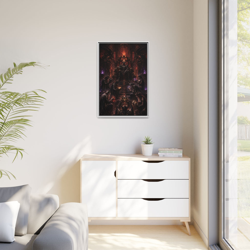 Dark Fantasy Throne Room Matte Canvas Print (Framed)