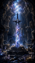 Fantasy Sword Fine Art Print — Mystical Glowing Blade Wall Art Fine Art Paper Print