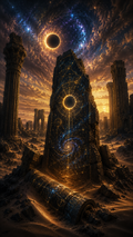 Fine Art Paper Print - Cosmic Obelisk Fantasy Wall Art